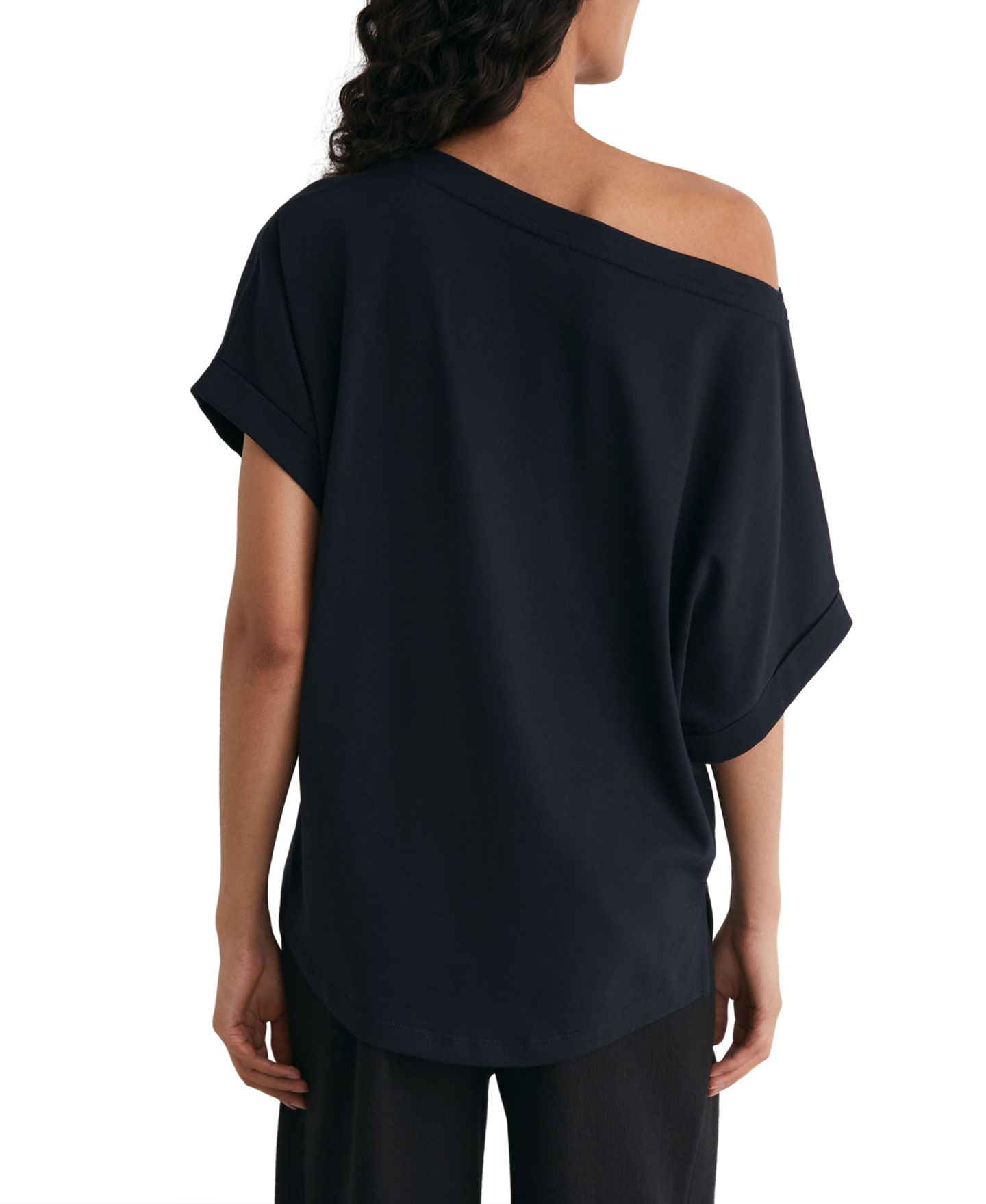 Женская футболка REISS Sia Off-the-Shoulder Short-Sleeve, цвет: Тёмно-синий — фото 2