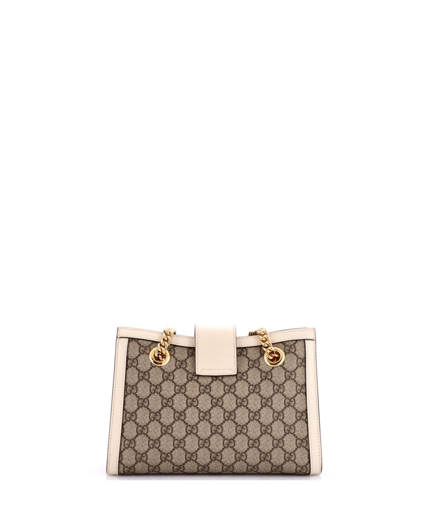Small Padlock Chain Tote GG Coated Canvas with Leather