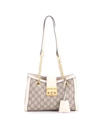 Small Padlock Chain Tote GG Coated Canvas with Leather