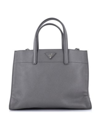 Soft Triple Pocket Convertible Tote Saffiano Leather