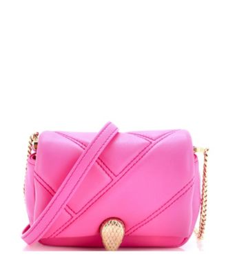 Micro Serpenti Cabochon Shoulder Bag Diagonal Quilted Leather