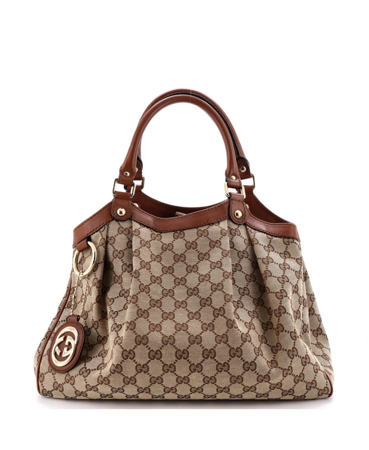 Pre-Owned Gucci Medium Sukey Tote Gg Canvas with Leather