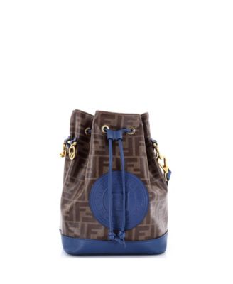 Small Mon Tresor Bucket Bag Zucca Coated Canvas