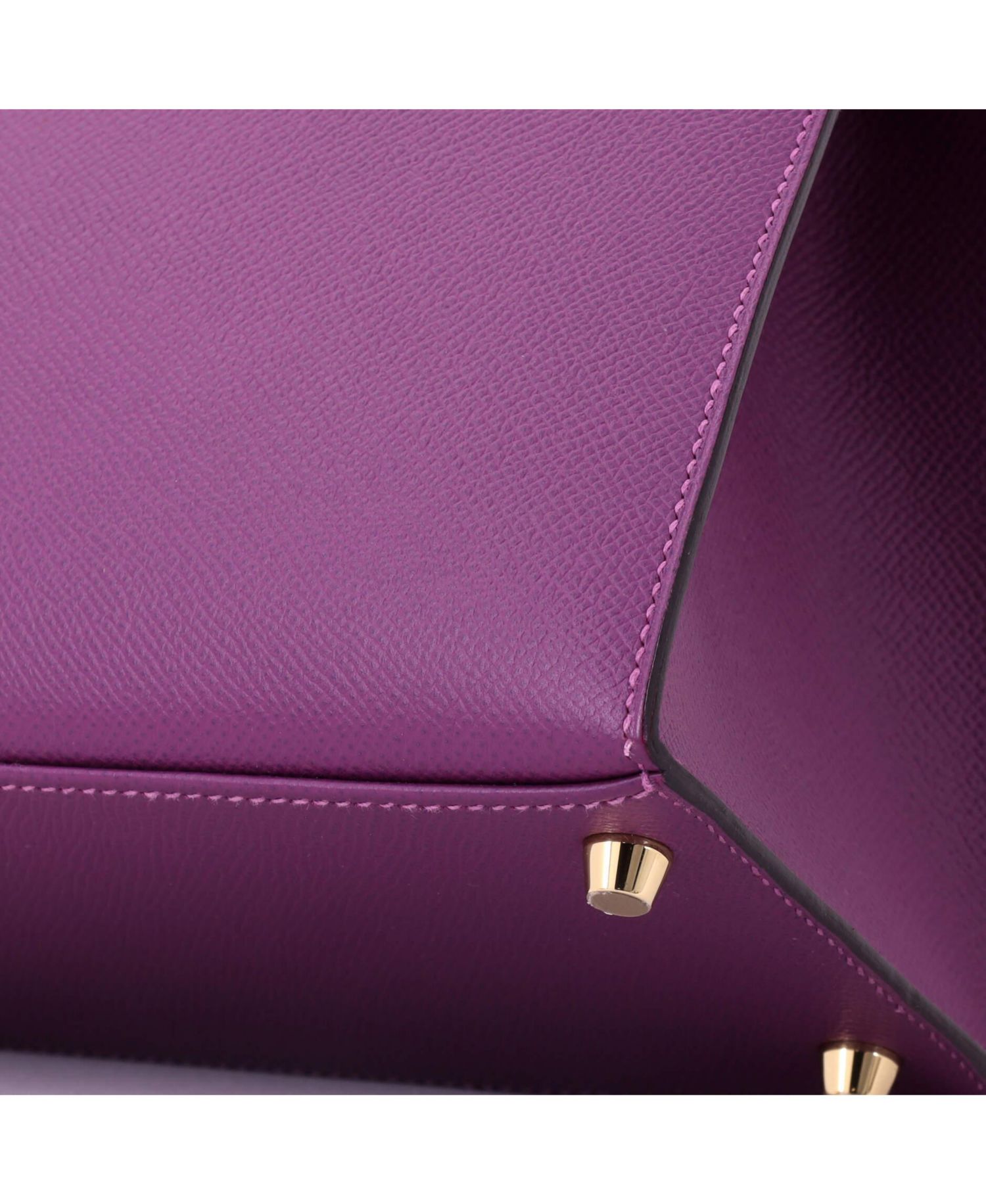 Pre-Owned Hermes Kelly 28 Handbag Purple Epsom with Gold Hardware