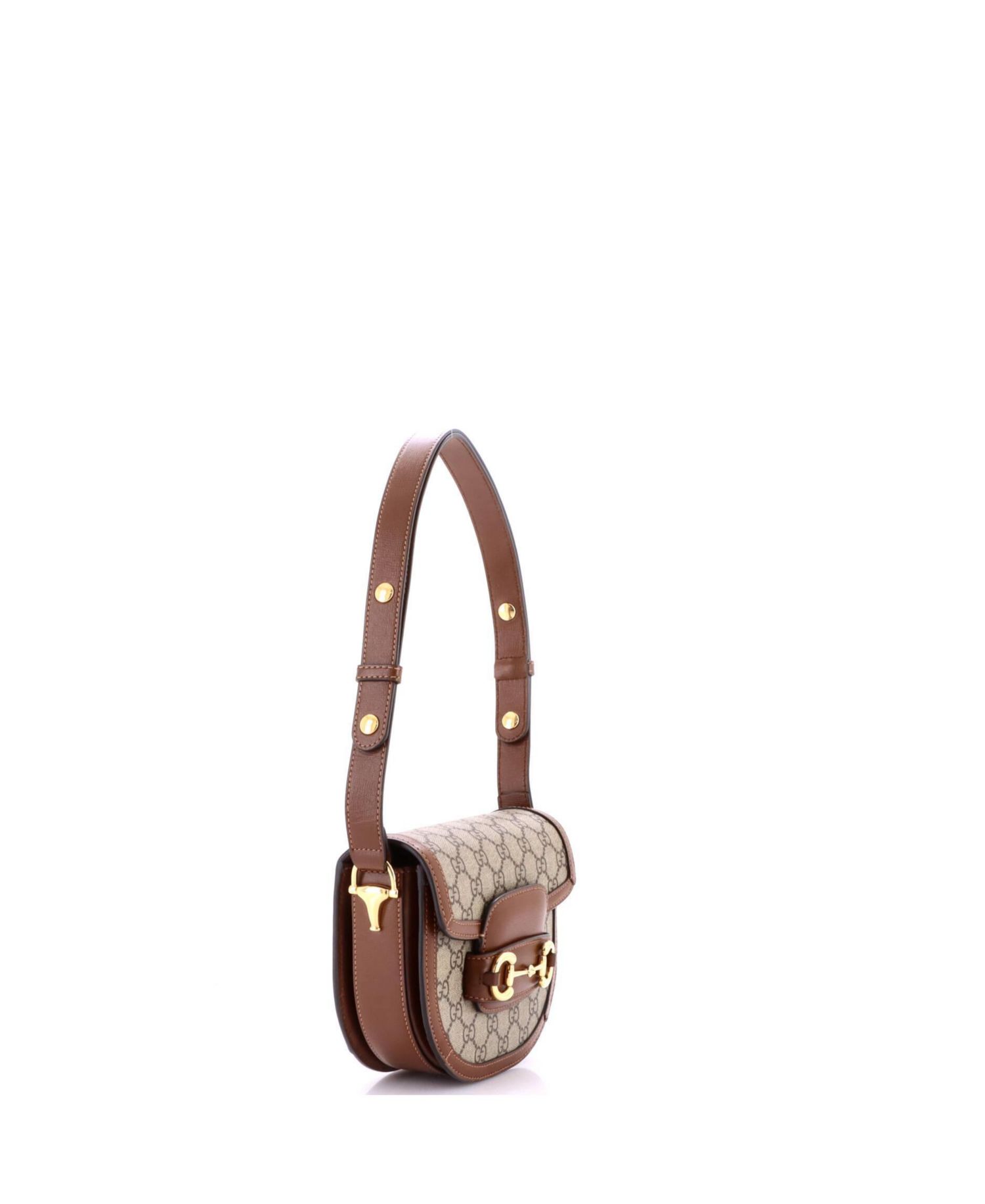Mini Horsebit 1955 Rounded Shoulder Bag GG Coated Canvas and Leather