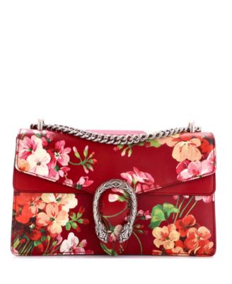 Small Dionysus Bag Blooms Print Leather