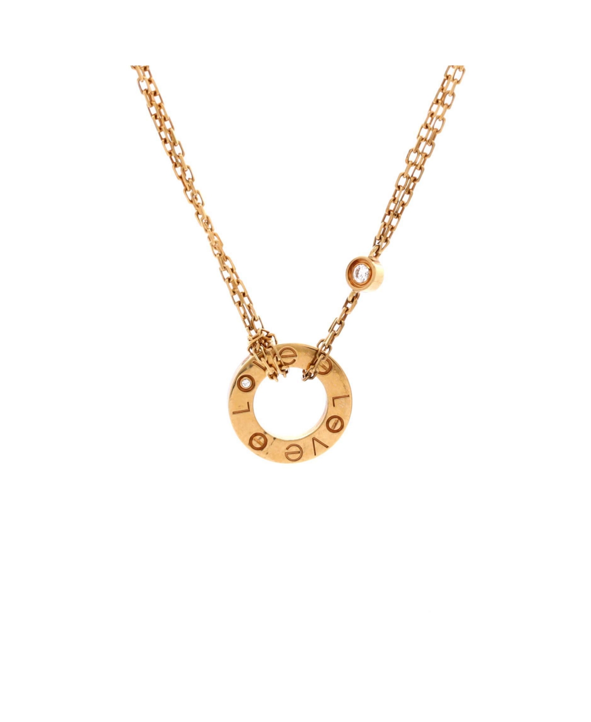 Pre-Owned Cartier 2 Diamonds Love Pendant Necklace - 18k yellow gold