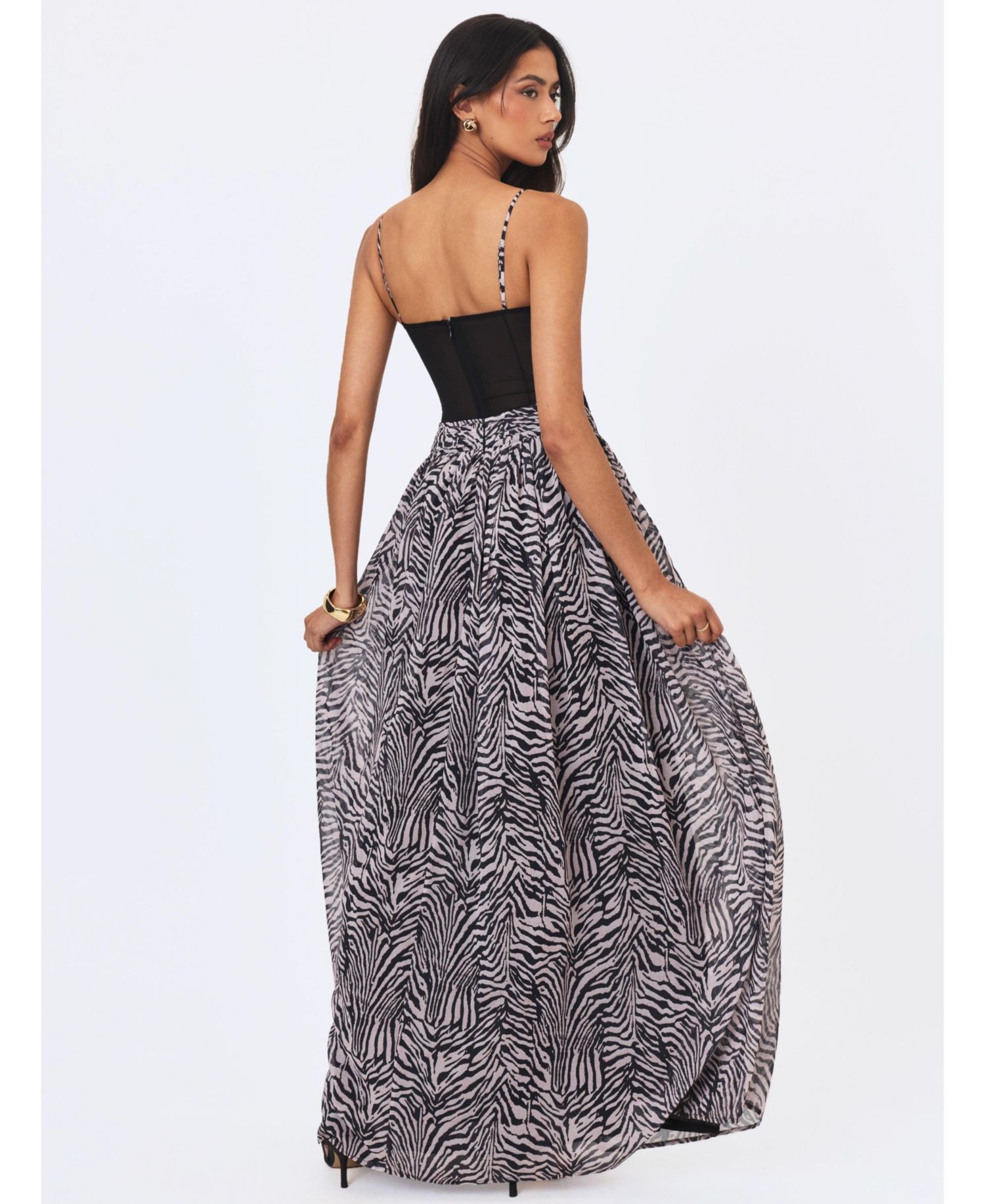 Women's Onora Zebra-Print Chiffon Maxi Dress