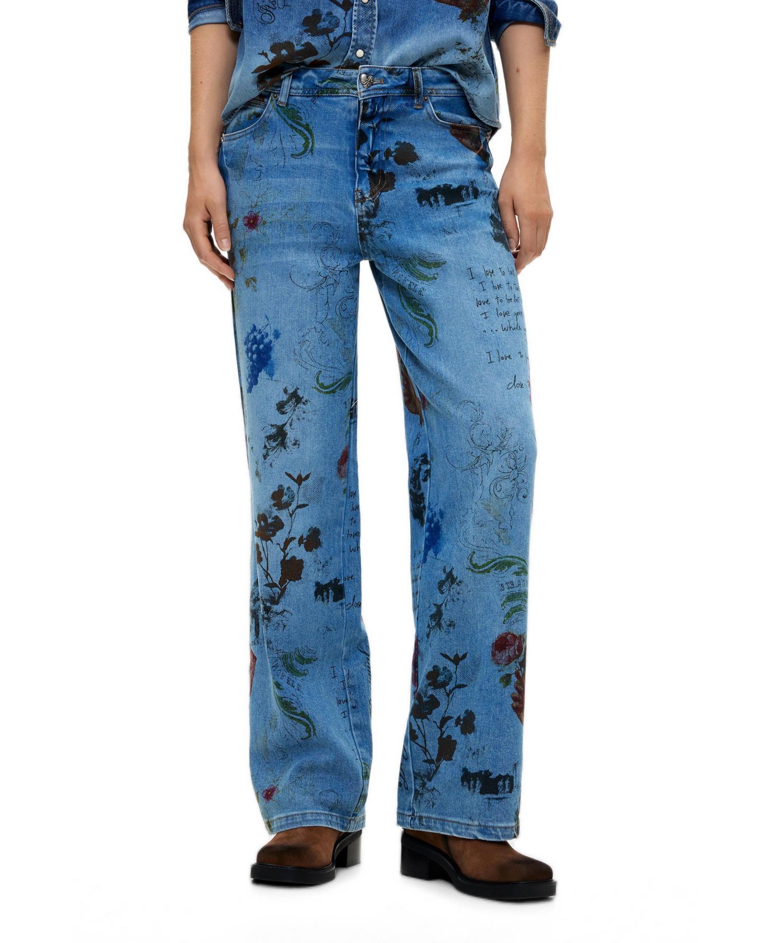 Women's Printed Straight Jeans