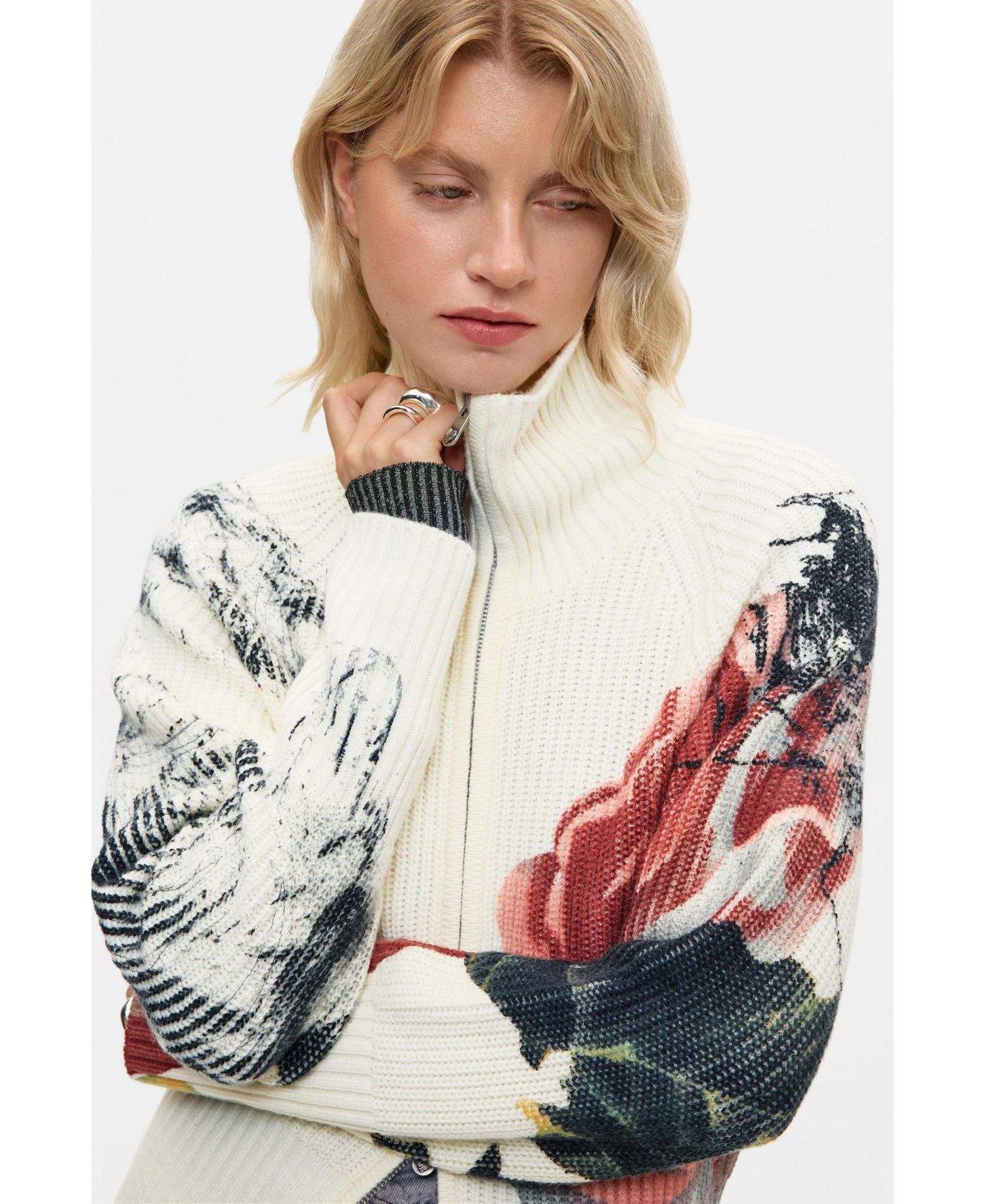 Women's Floral knit jacket