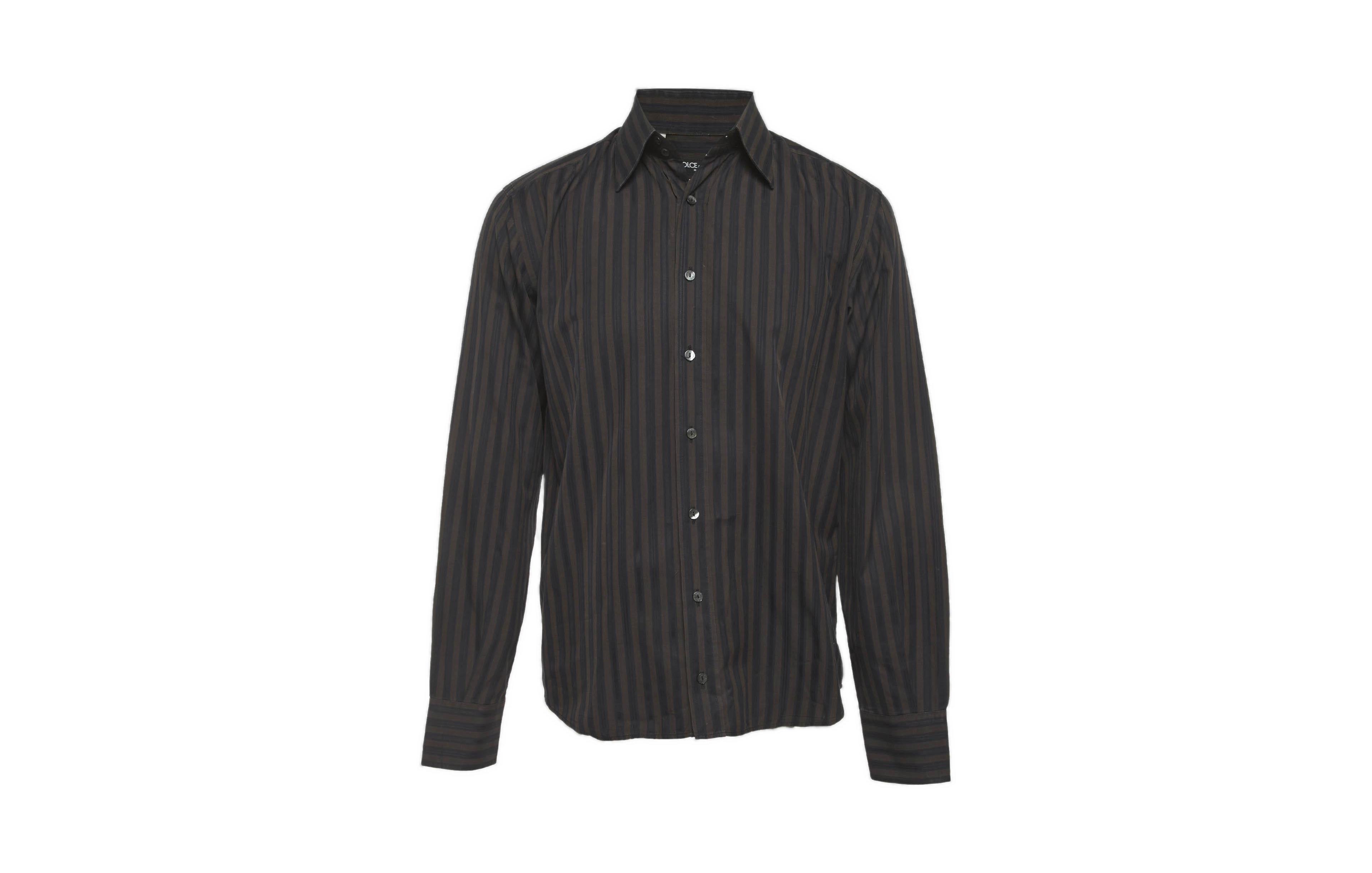 Pre-Owned Dolce & Gabbana Men's Slim-Fit Striped Dress Shirt