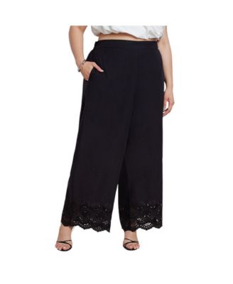 Plus Size High-Rise Wide-Leg Pull-On Pants