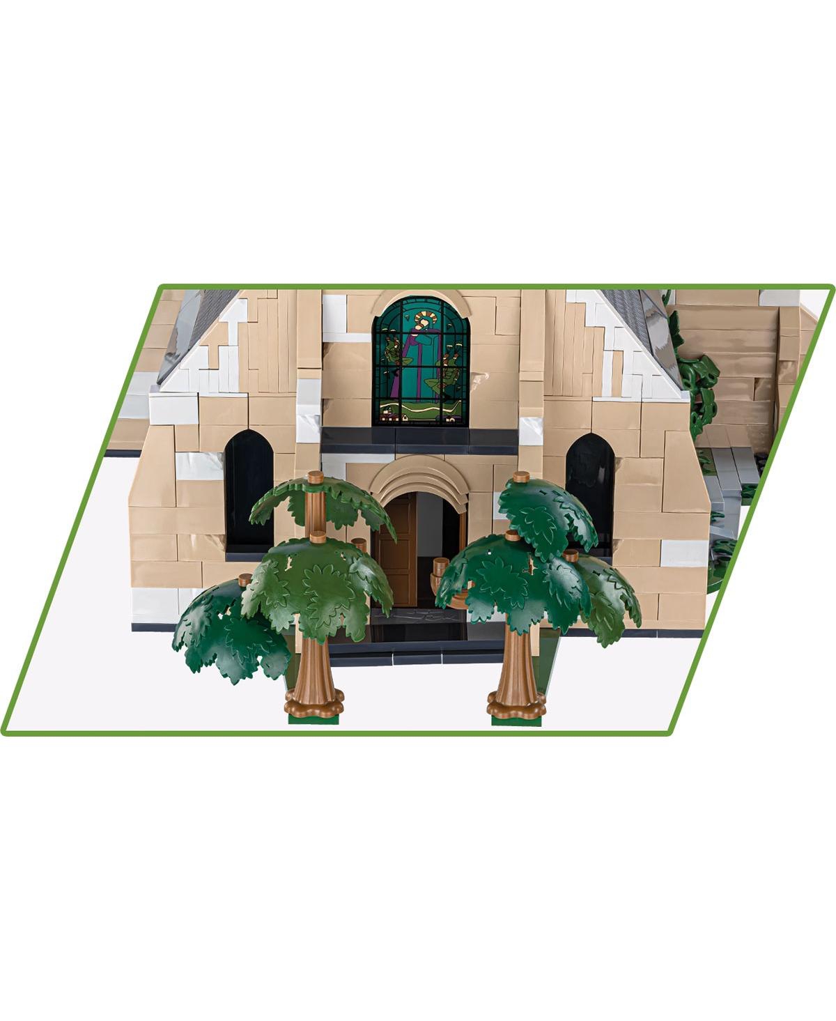 Cobi Historical Collection Sainte-Mere-Eglise Church 2,280-Piece Stained-Glass Building Set, Ages 11+