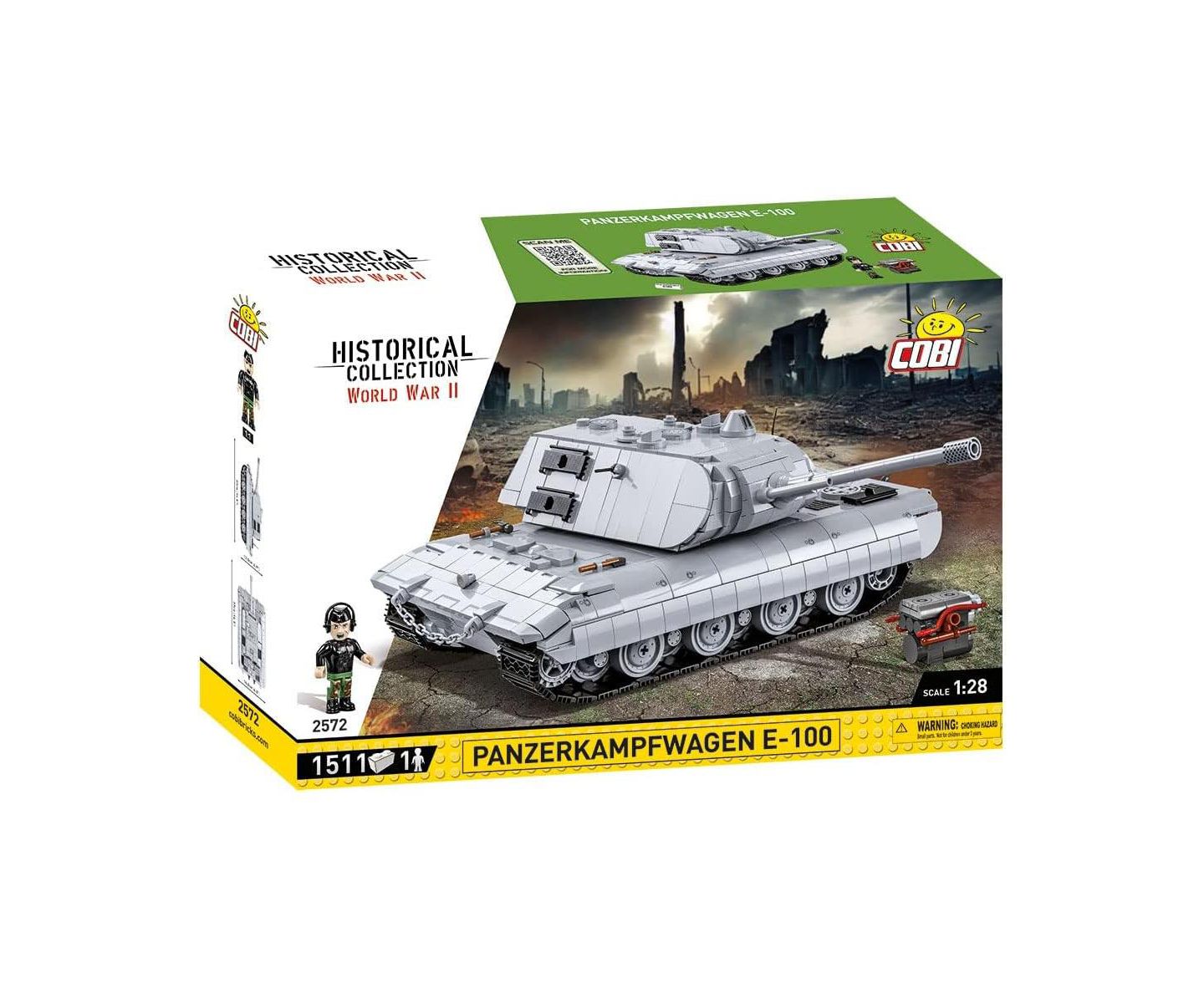 Детские майки COBI Historical Collection: World War II Panzerkampfwagen E-100 Tank, 1511 pieces, цвет: Open Miscellaneous — фото 2