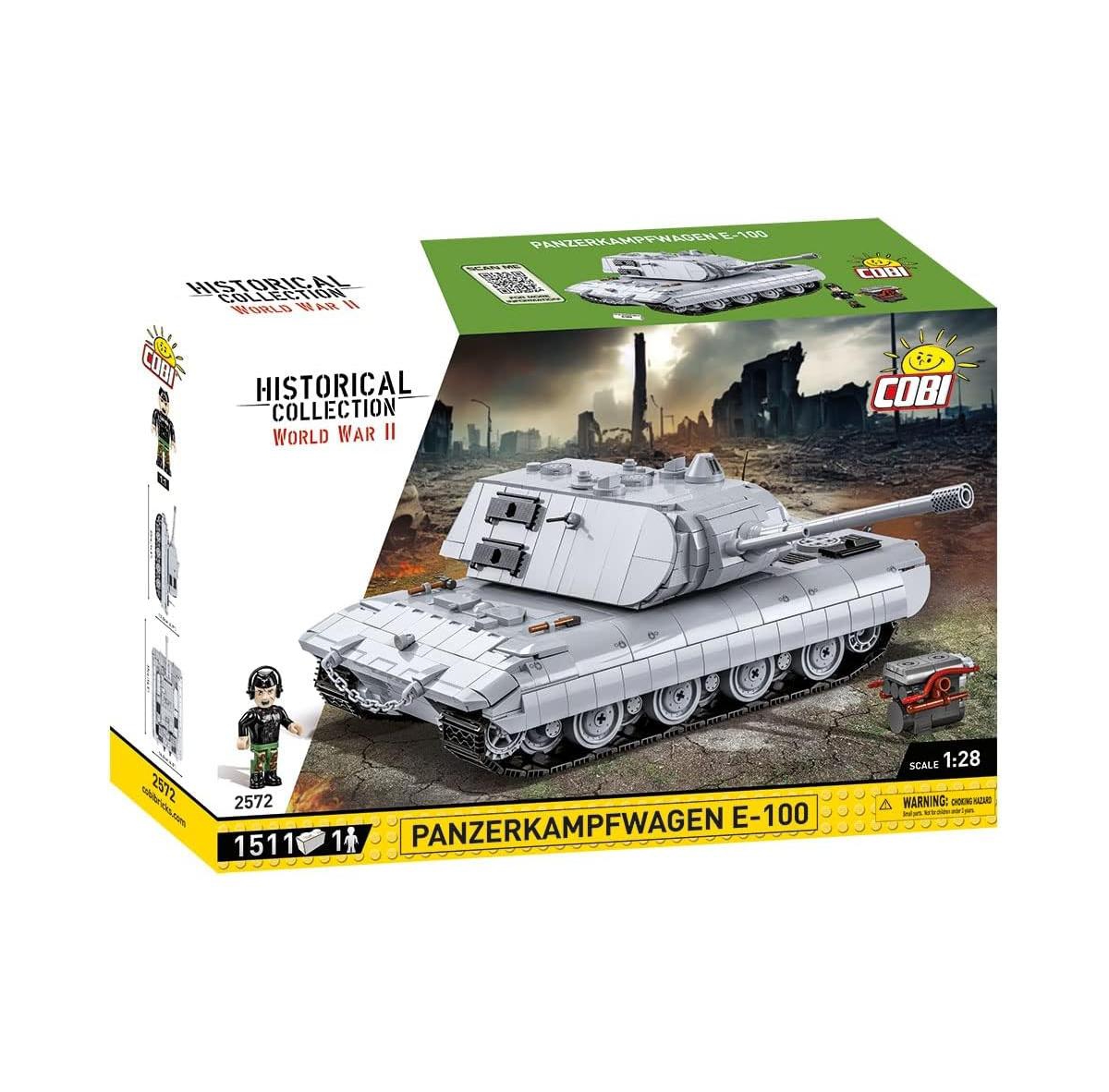 Cobi Historical Collection World War Ii Panzerkampfwagen E-100 1511-Piece Building Set, Ages 9+