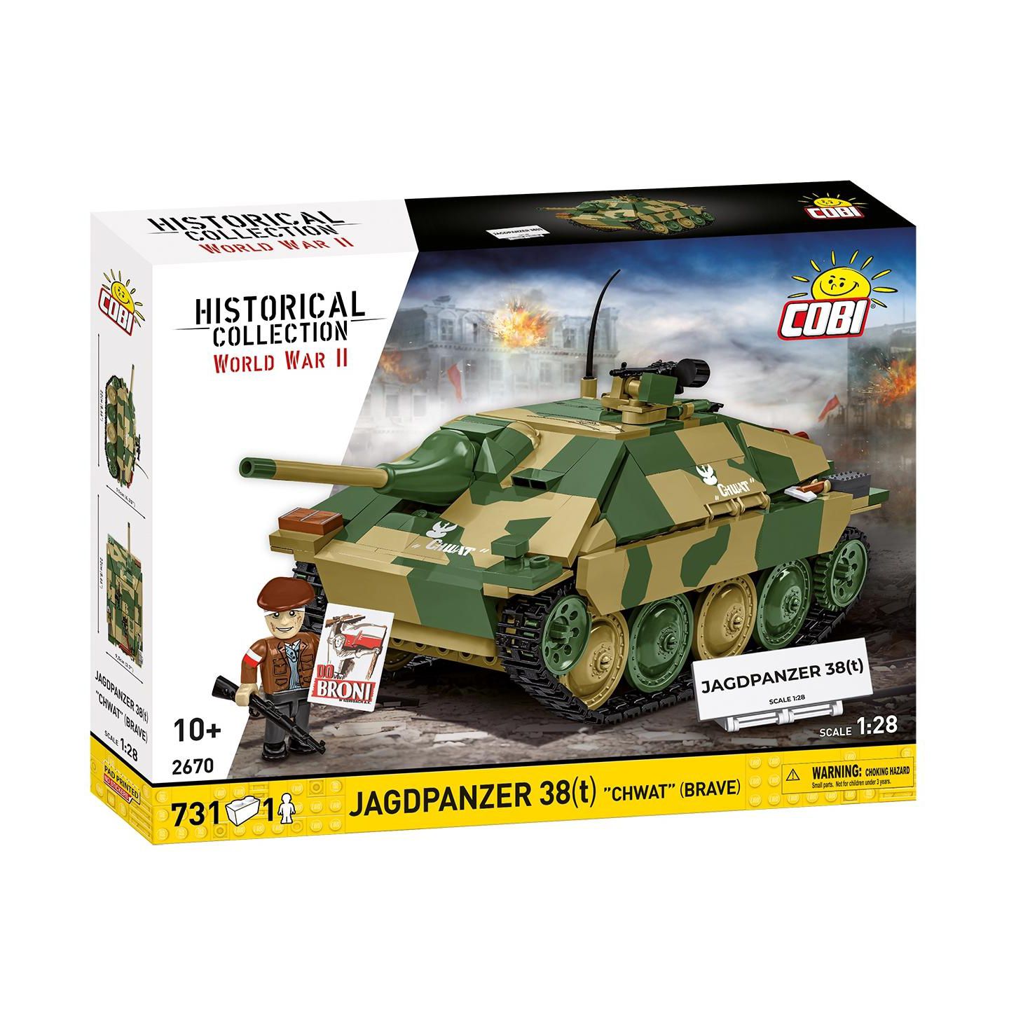 Детский конструктор COBI Historical Collection Wwii Jagdpanzer 38 Hetzer "Chwat" 731-Piece Building Set, Ages 10+, цвет: Зелёный — фото 1