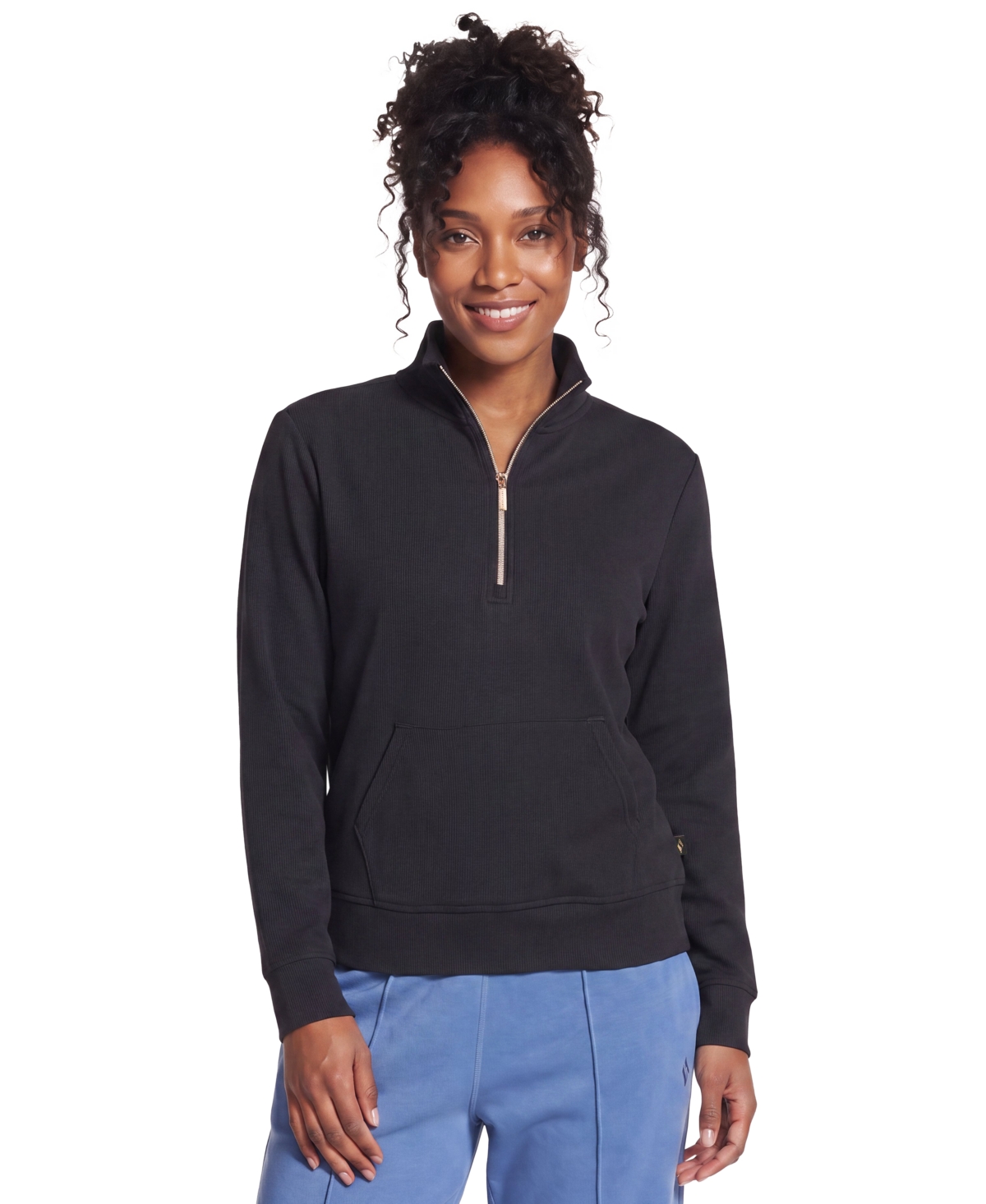 Skechers Women's Harmony Luxe Rib 1/4-Zip Mock Neck Long Sleeve Quarter Zip Pullover