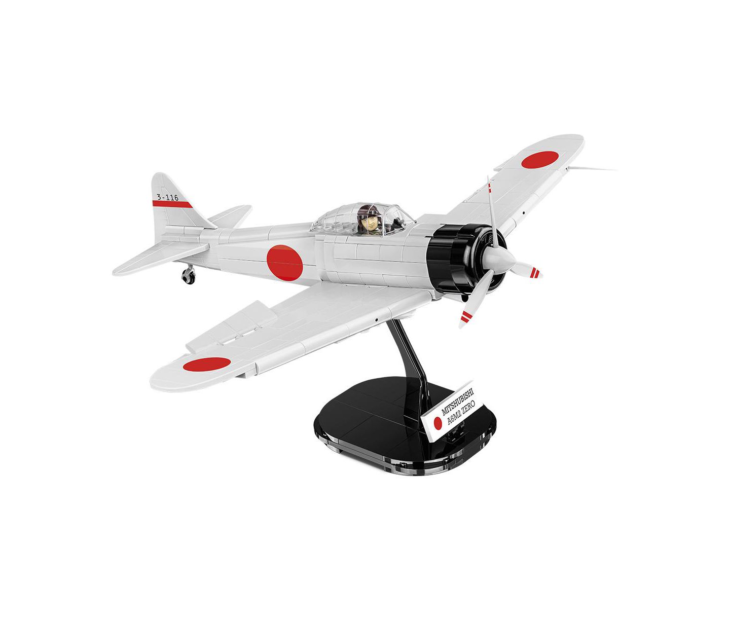 Детский конструктор COBI Historical Collection World War II Mitsubishi A6M2 "Zero-Sen" Plane 347-Piece Building Set, Ages 7+ — фото 6