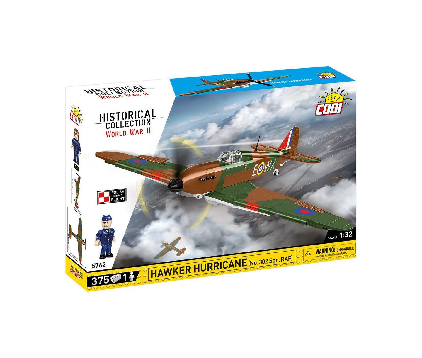 Детский конструктор COBI Historical Collection Wwii Hawker Hurricane (NO 302 Sqn. Raf) 375-Piece Building Set, Ages 8+ — фото 1