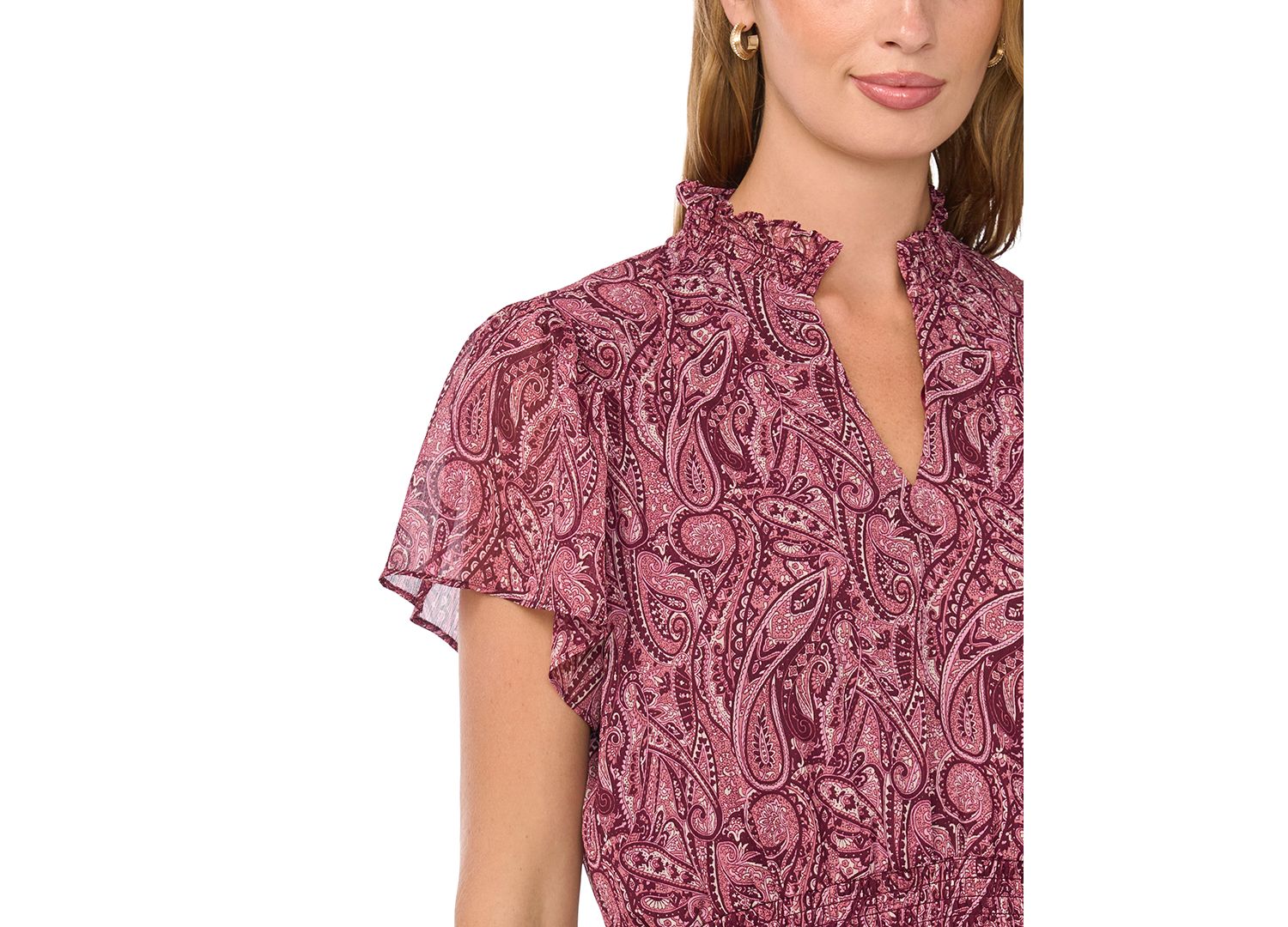 Women's Short-Sleeve Ruffle Tiered Maxi Dress