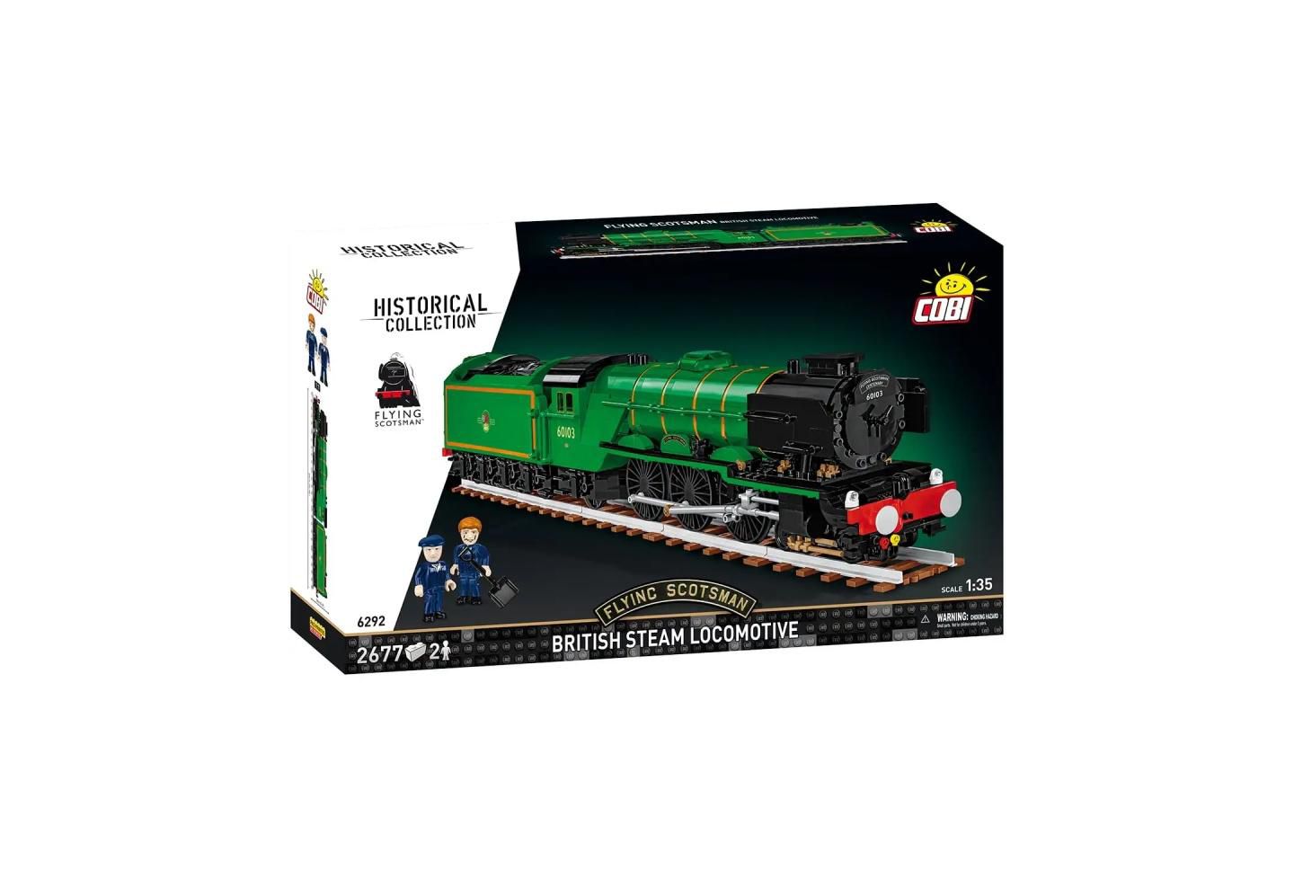 Детский конструктор COBI Historical Collection Flying Scotsman British Steam Locomotive 2677-Piece Building Set, Ages 12+, цвет: Зелёный — фото 1