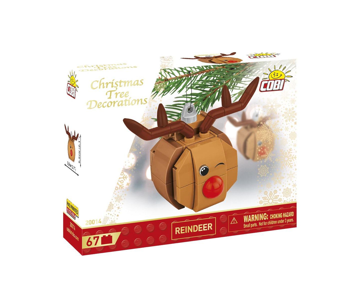 Детские конструкторы COBI Red-Nosed Reindeer Christmas Tree Decoration 67-Piece Ornament, Ages 5+ — фото 1