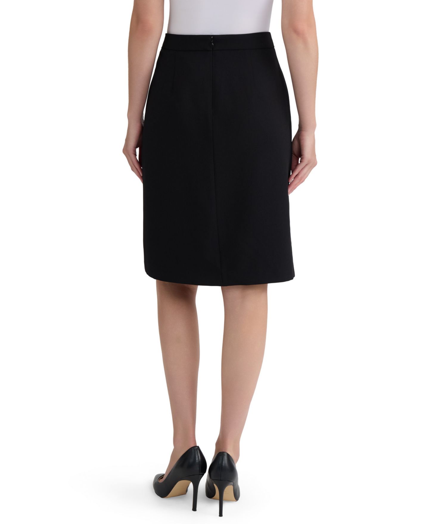 Женская юбка Kasper Pleat-Front Crepe A-Line, цвет: Чёрный — фото 6