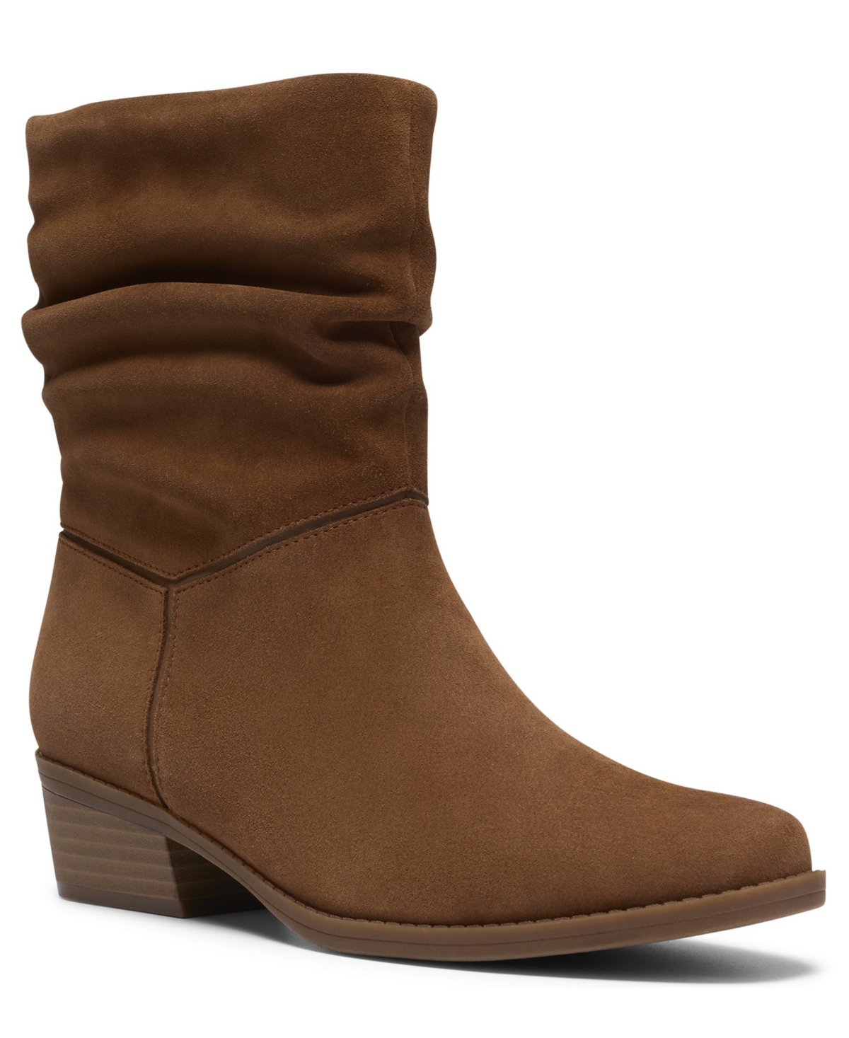 Clarks Collection Women's Danyelle Ruby Round Toe Booties In Dark Tan Suede