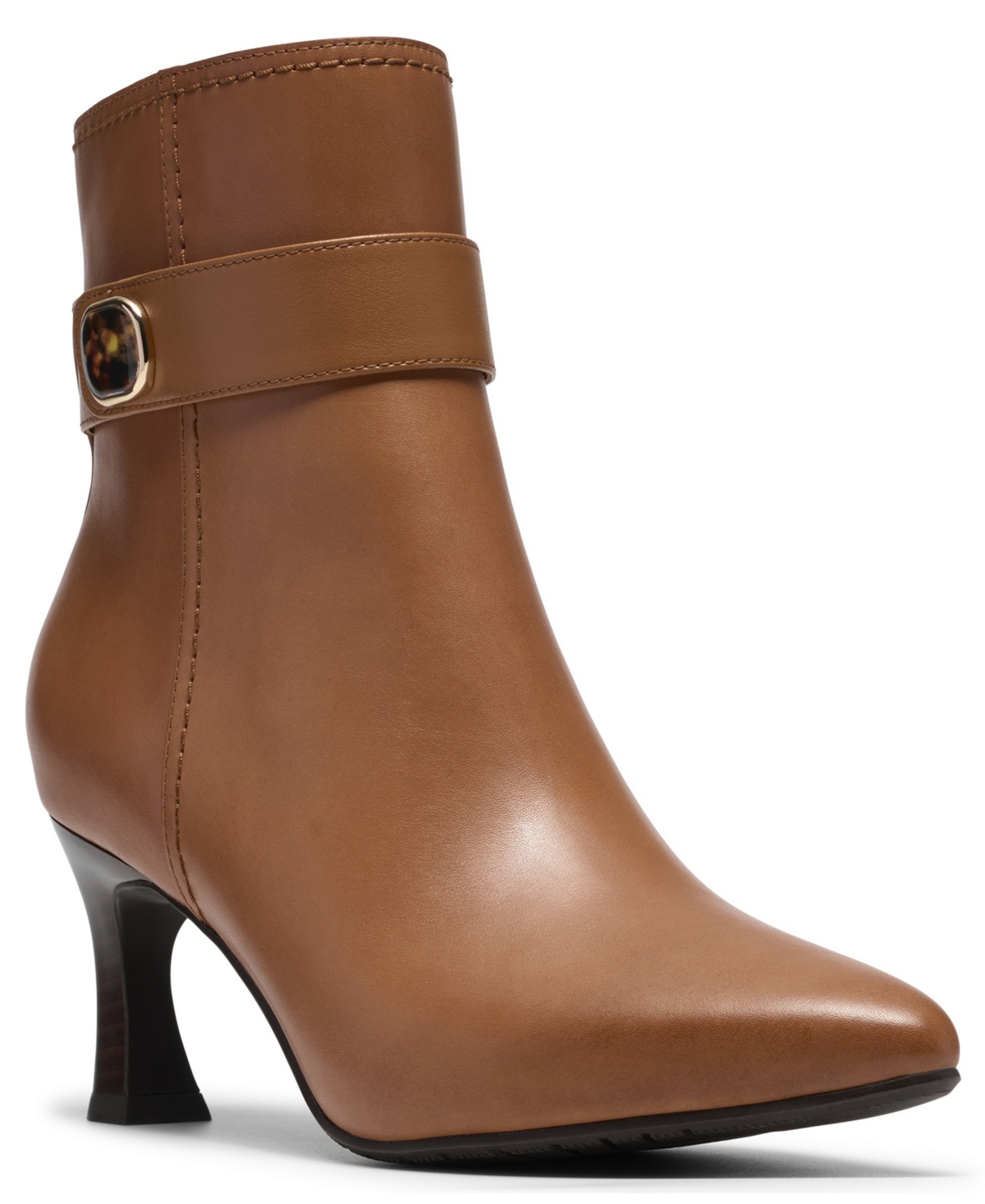 Clarks Collection Women's Tammitha Nora pointed Toe Booties - Tan Leather