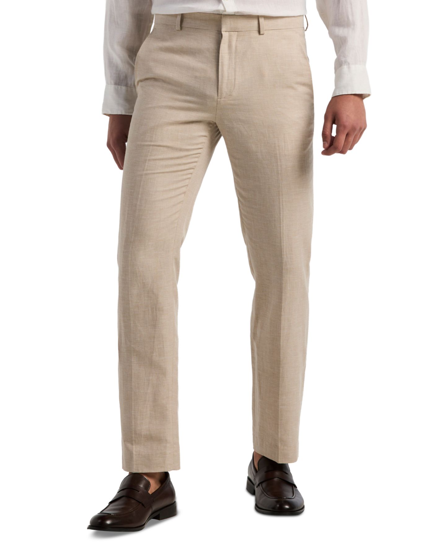 Мужские брюки Perry Ellis Classic-Fit Herringbone, цвет: Натуральный льняной — фото 1