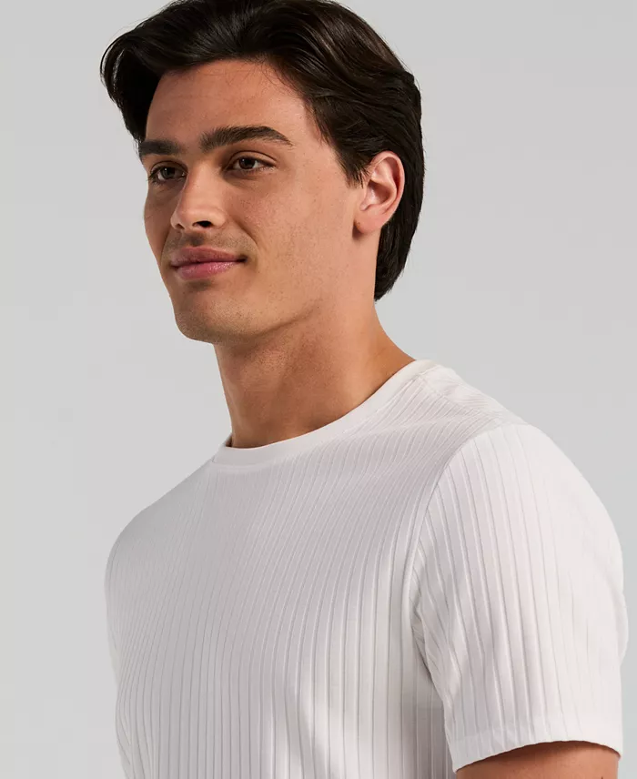 Men's Rib Knit Crew Neck T-Shirt - thumbnail 4