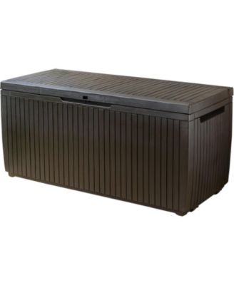 80 Gallon Resin Outdoor Storage Box for Patio Furniture Cushions, Pool Toys, and Garden Tools with Handles