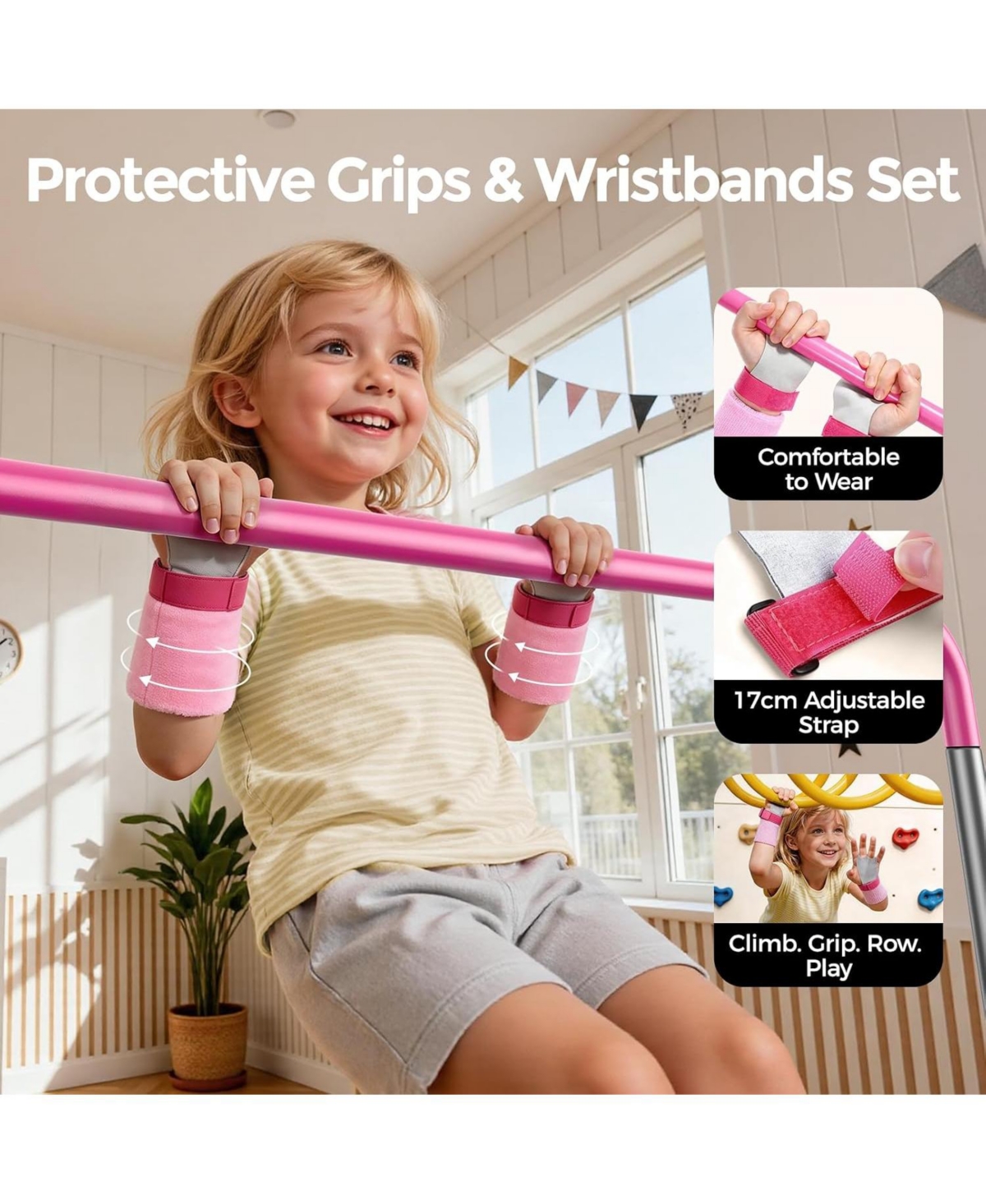 Gymnastics Bar for Kids, Adjustable Height Gymnastic Horizontal Bars, Folding Gymnastic Junior Training Kip Bar for Home