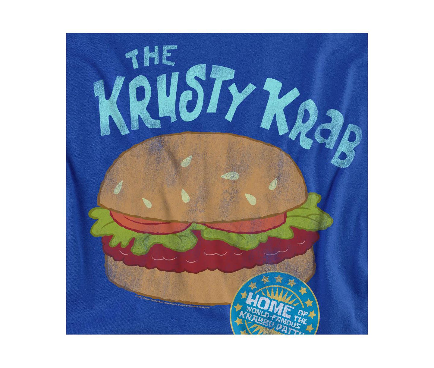 Мужская футболка SpongeBob SquarePants Krusty Krab Graphic Crewneck Classic-Fit, цвет: Королевский синий — фото 3