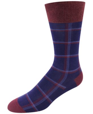 Men's Dress Plaid Stretch Crew Socks