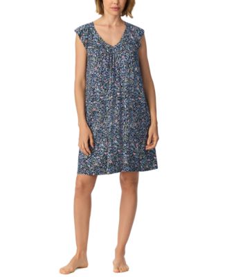 Women's Flutter-Raglan V-Neckline Floral-Print Chemise
