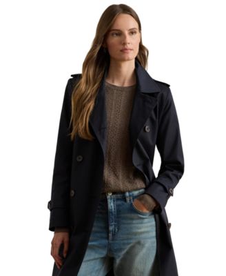 Petite Belted Water-Resistant Trench Coat