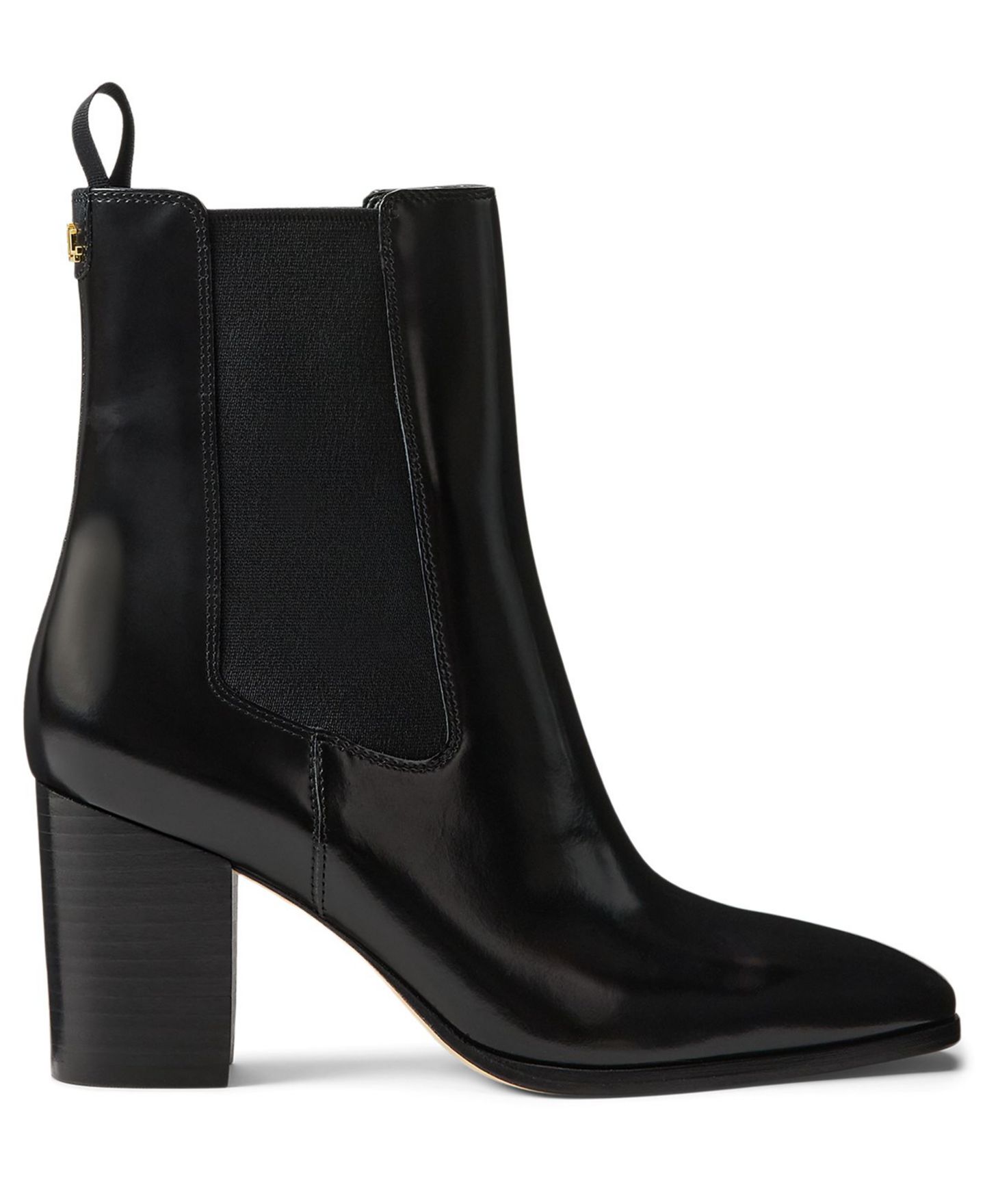 Женские ботинки Lauren Ralph Lauren Raelynn Pull-On Booties, цвет: Чёрный гладкий кожаный — фото 2