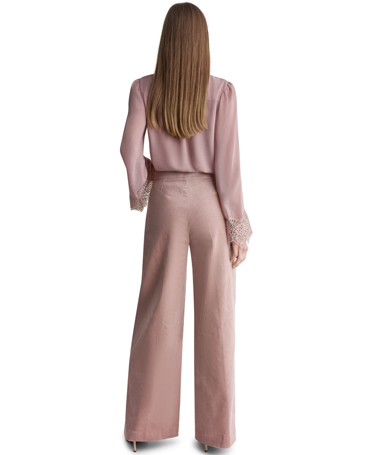 Женские брюки BCBG Corduroy Wide-Leg High-Waisted, цвет: Blushstone — фото 7