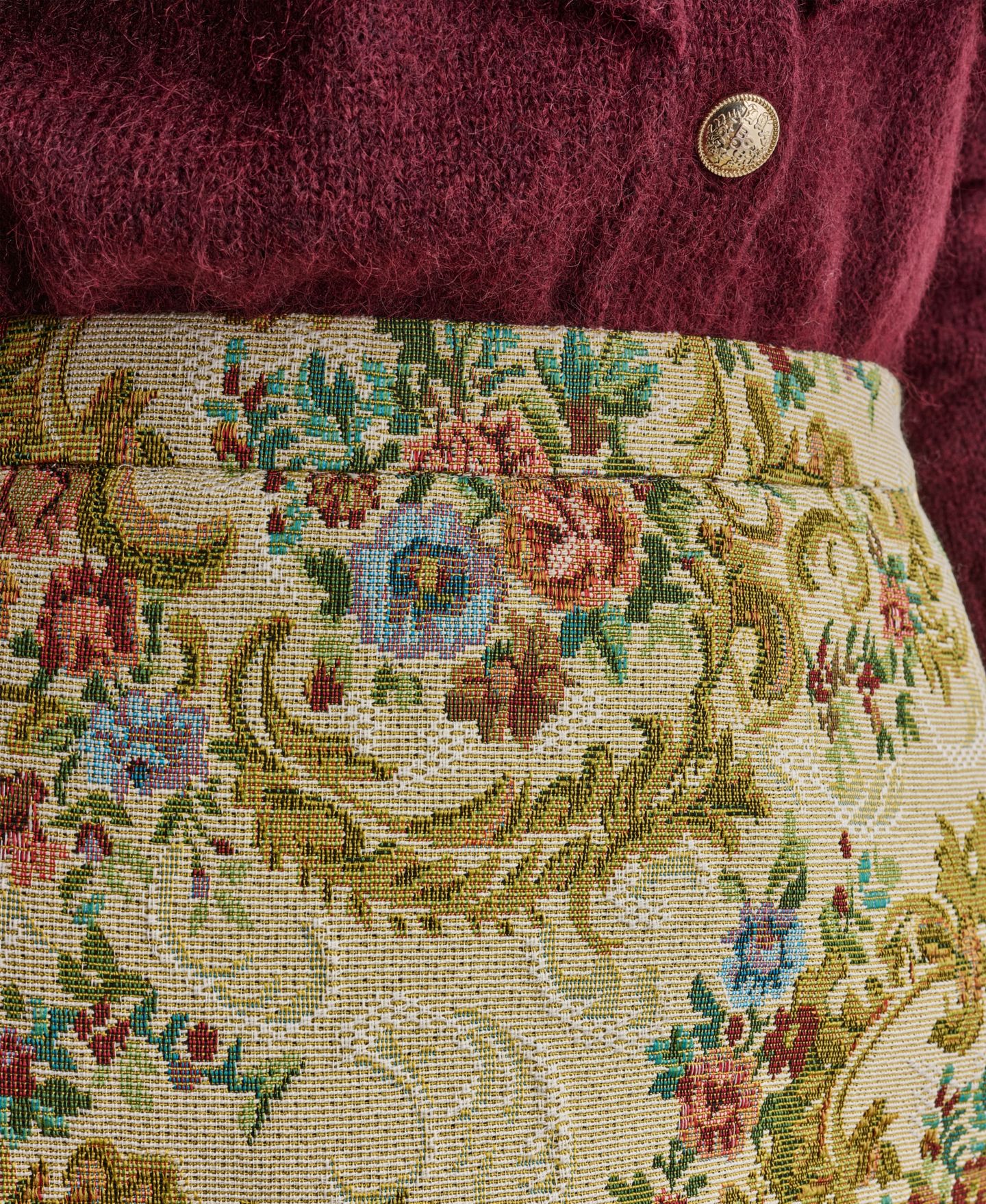 Женская юбка BCBG Tapestry Floral A-Line Mini, цвет: Экрю — фото 7