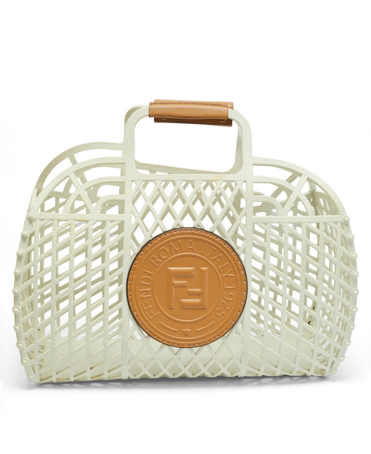 Pre-Owned Fendi Women's Ff Logo Stamp Pvc Basket Bag