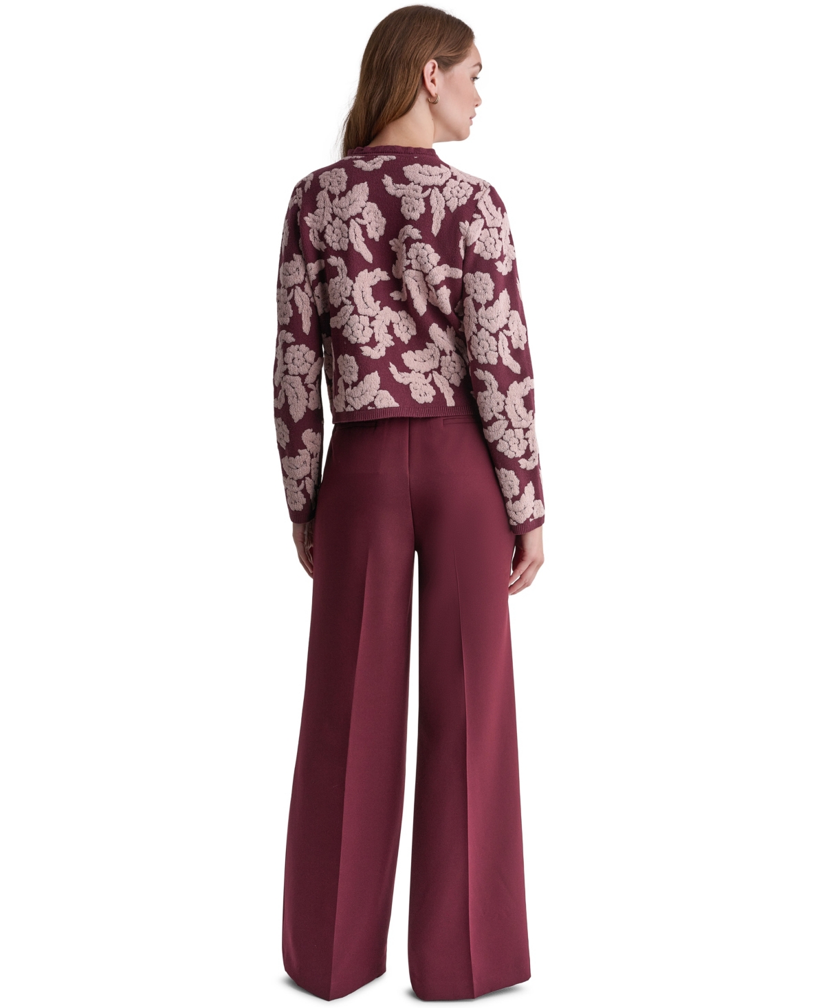 Bcbg Women's Floral Crew-Neck Cardigan