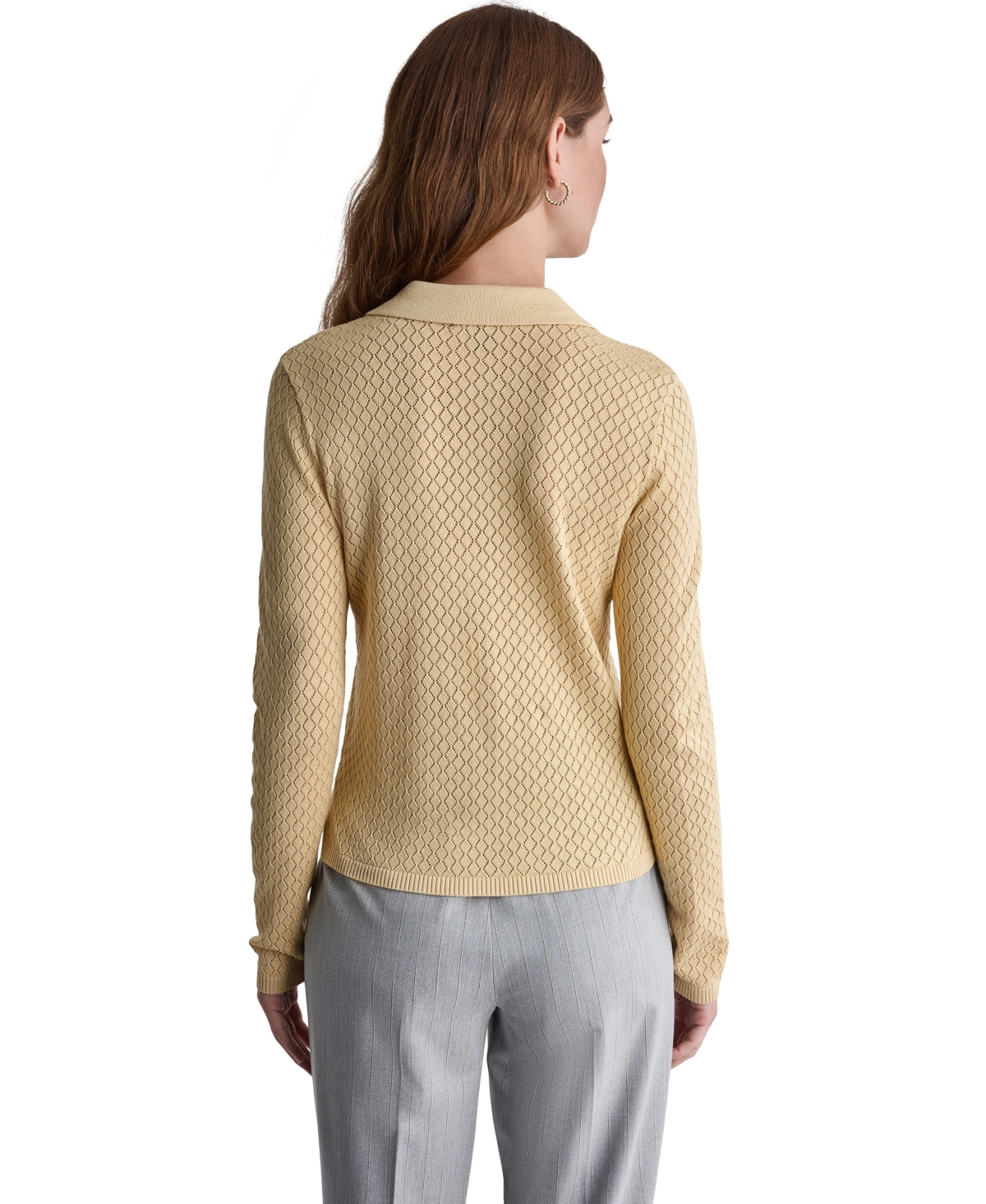 Bcbg Women's Long-Sleeve Knit Polo Shirt