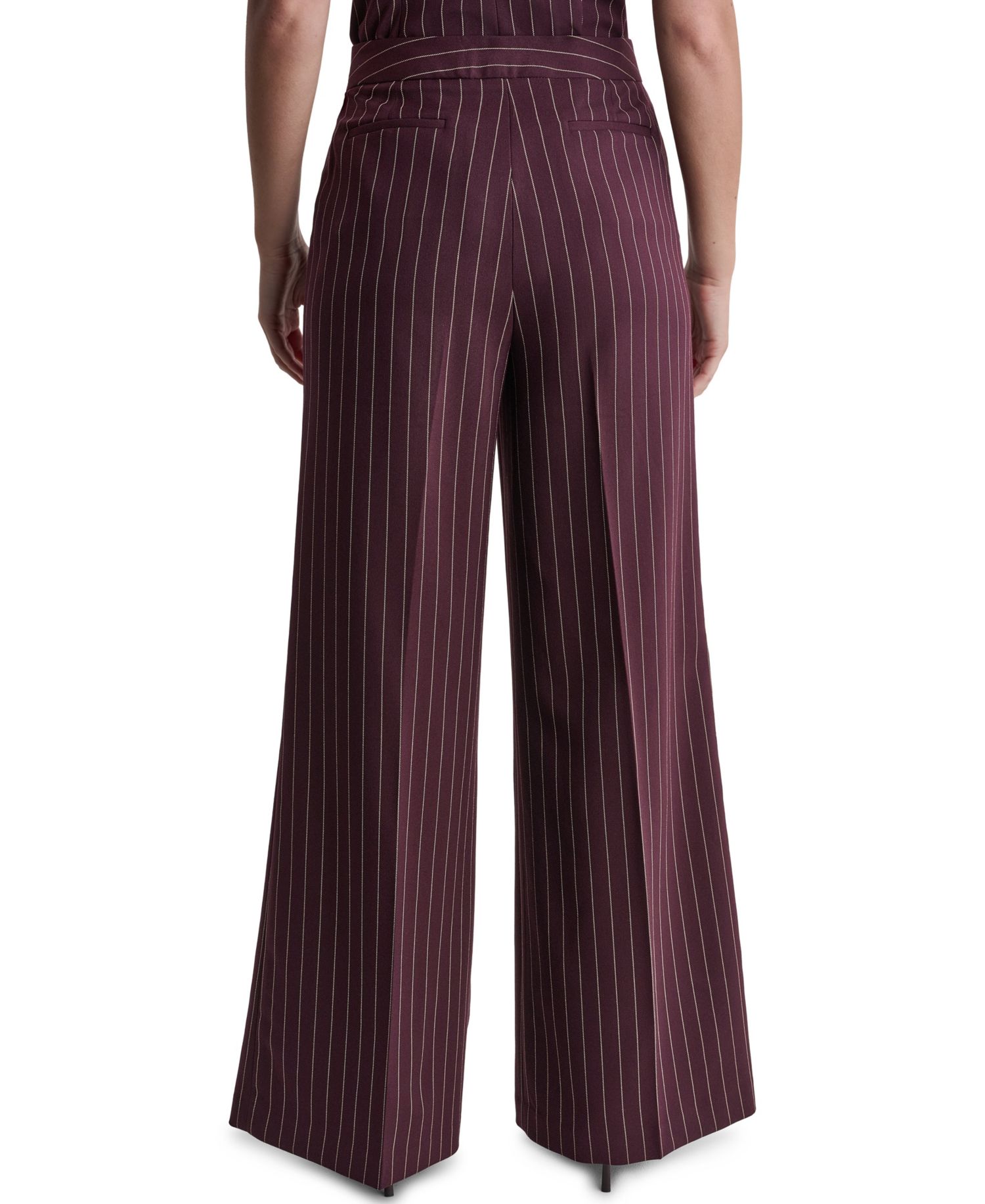 Women's High-Rise Wide-Leg Pinstripe Pants