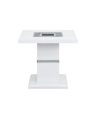 Contemporary Monaco White End Table
