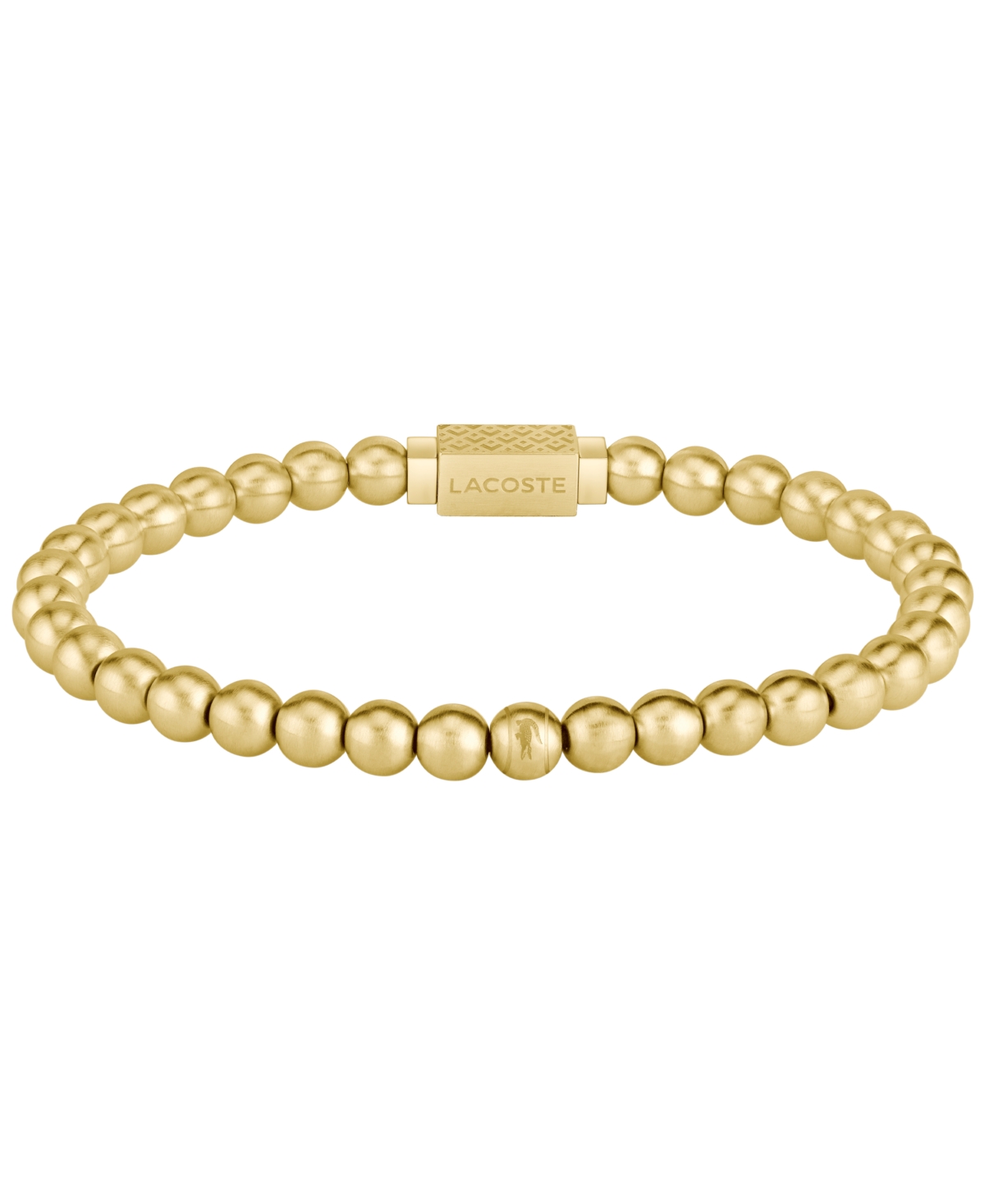 Lacoste Men's Matchpoint Gold-Tone Stainless Steel Beaded Bracelet
