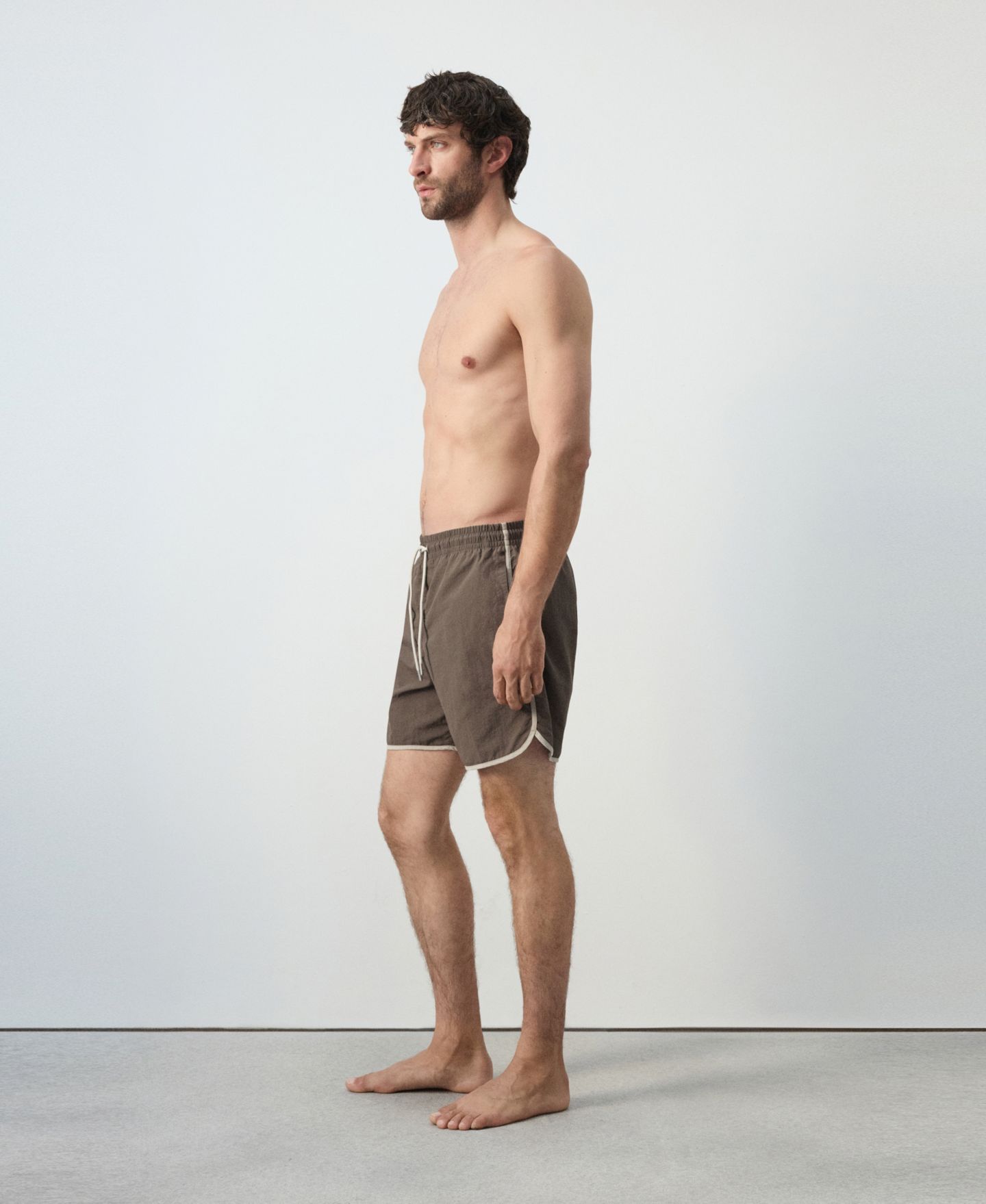 Плавки Inseam для мужчин — MANGO, цвет: Коричневый — фото 4