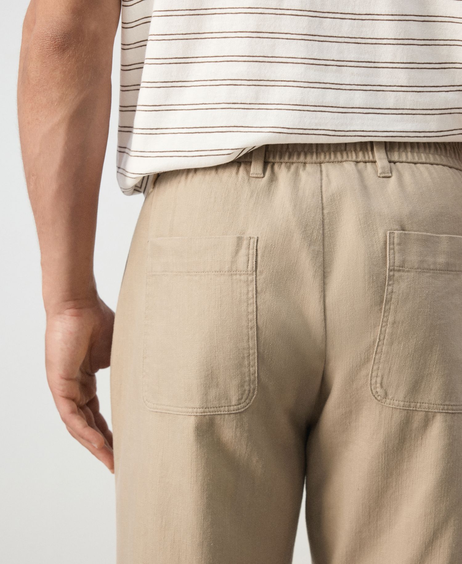 Men's New Now Relaxed-Fit Cotton-Linen Blend Trousers
