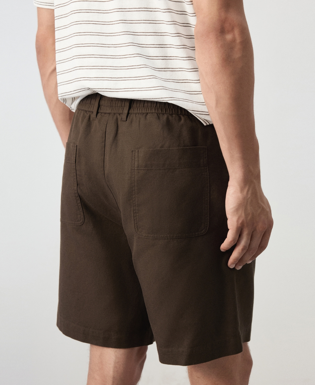 Mango Men's Cotton-Linen Blend Mid-Rise Bermuda Shorts, 8.54" Inseam