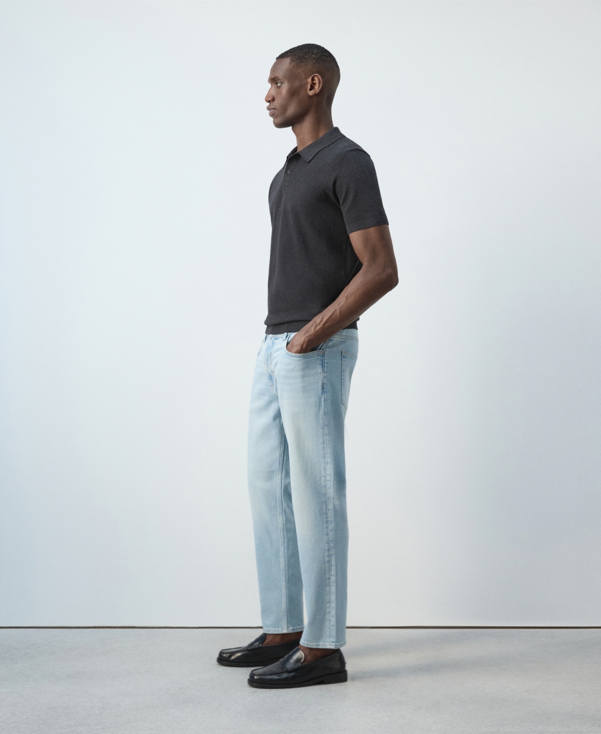Mango Men's Ben Mid-Rise Tapered Cropped Jeans